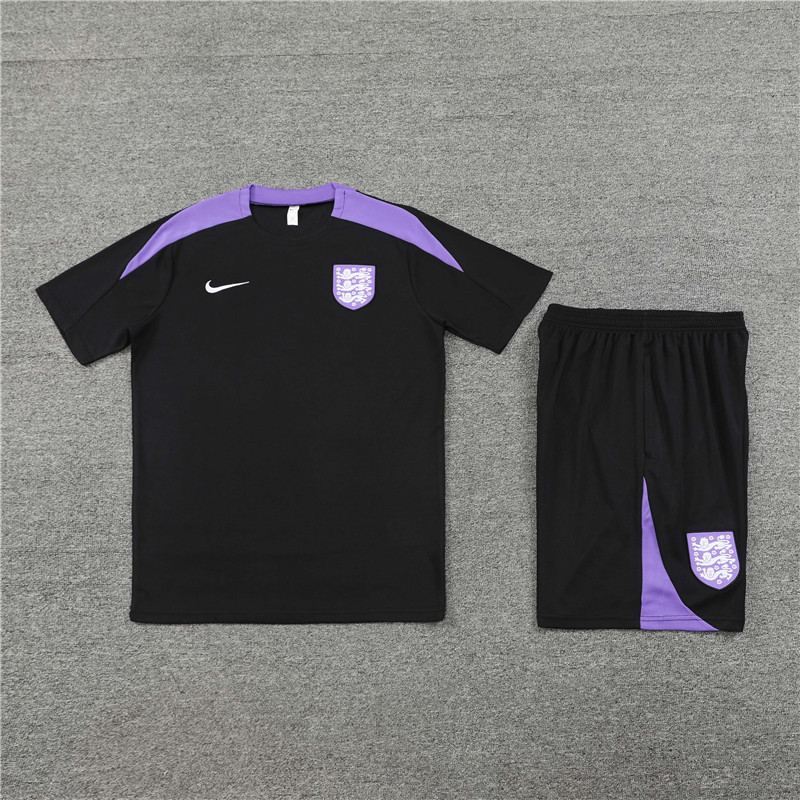 2024 England Black Short Sleeve Training Suit/ 2024 英格兰短袖训练服