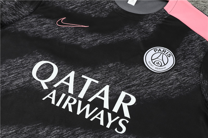 24-25 PSG Black and Pink Short Sleeve Training Suit/ 24-25 PSG 黑粉短袖训练服