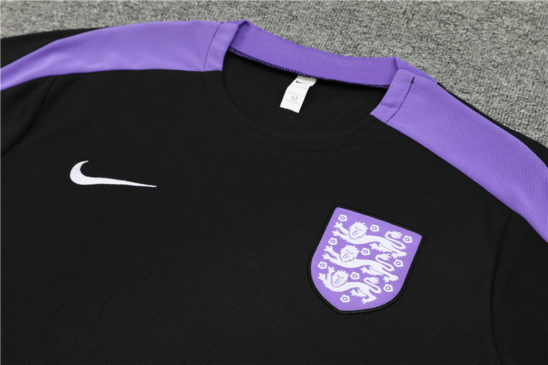 2024 England Black Short Sleeve Training Suit/ 2024 英格兰短袖训练服