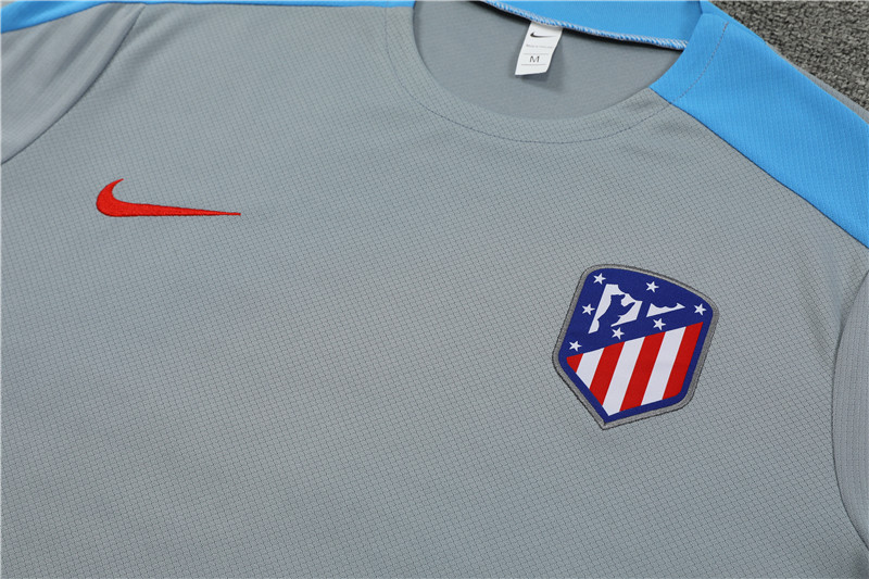 24-25 Atletico Madrid Gray Short Sleeve Training Suit/ 24-25 马竞灰色短袖训练服