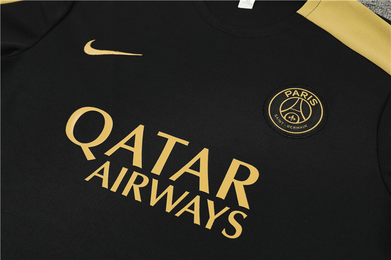 24-25 PSG Black and Gold Short Sleeve Training Suit/ 24-25 PSG 黑金短袖训练服