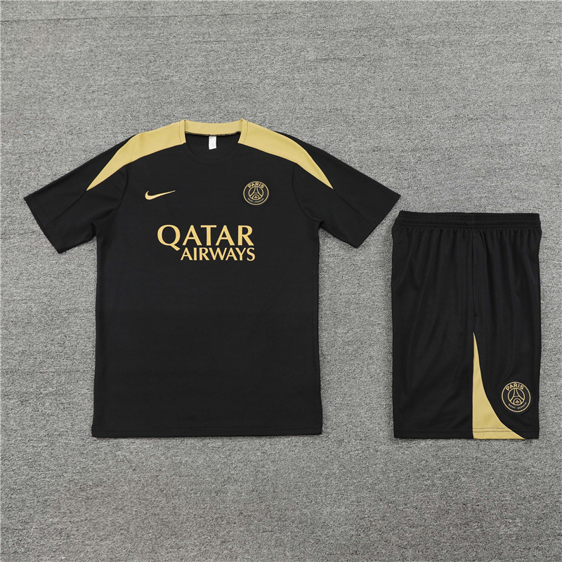 24-25 PSG Black and Gold Short Sleeve Training Suit/ 24-25 PSG 黑金短袖训练服
