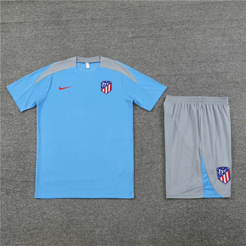 24-25 Atletico Madrid Light Blue Short Sleeve Training Suit/ 24-25 马竞浅蓝色短袖训练服