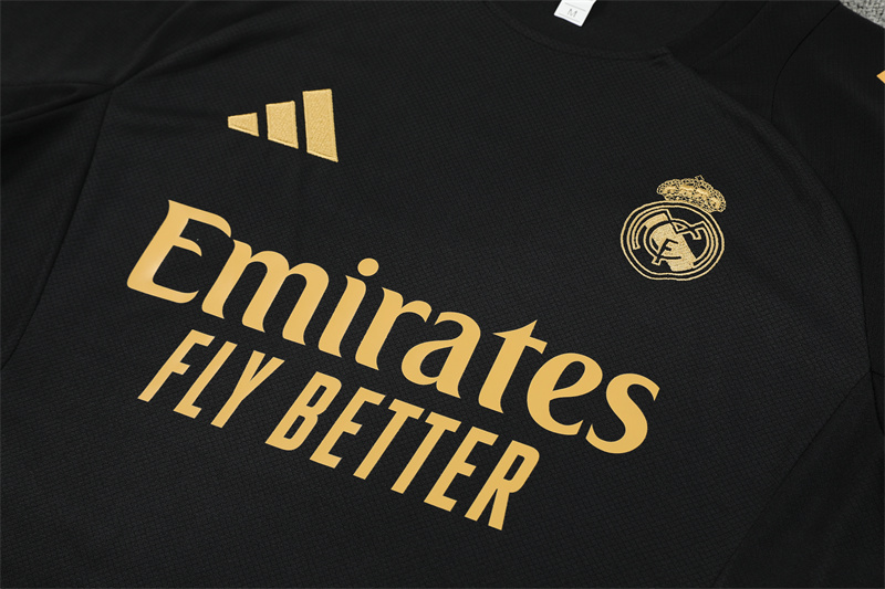 24-25 Real Madrid Black Gold Short Sleeve Training Suit/ 24-25 皇马黑金短袖训练服