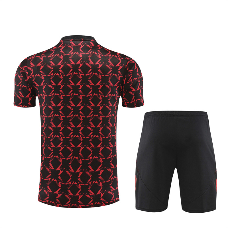 24-25 Manchester United Red Short Sleeve Training Suit/ 24-25 曼联红色短袖训练服