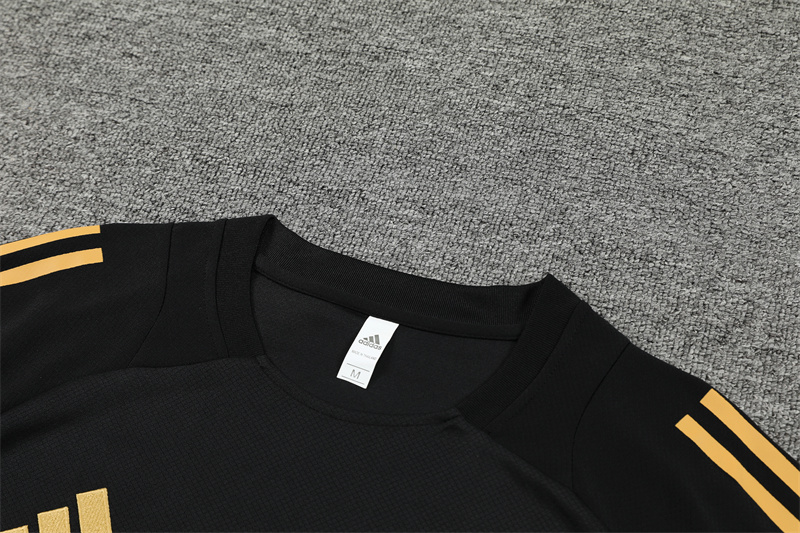 24-25 Real Madrid Black Gold Short Sleeve Training Suit/ 24-25 皇马黑金短袖训练服