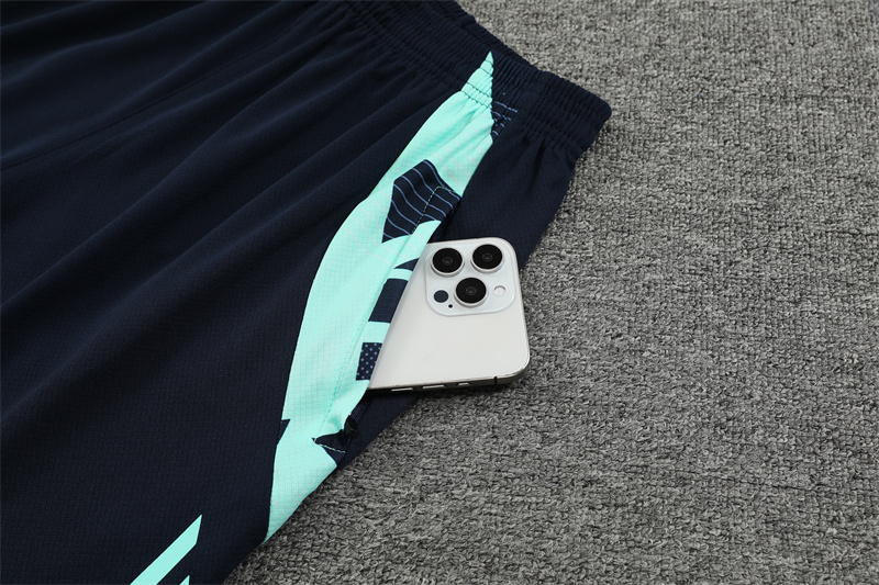 24-25 Real Madrid Blue Short Sleeve Training Suit/ 24-25 皇马蓝色短袖训练服