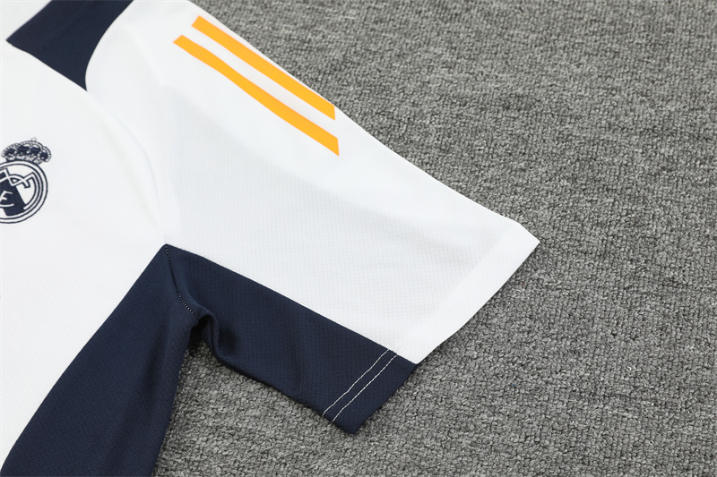 24-25 Real Madrid White Short Sleeve Training Suit/ 24-25 皇马白色短袖训练服