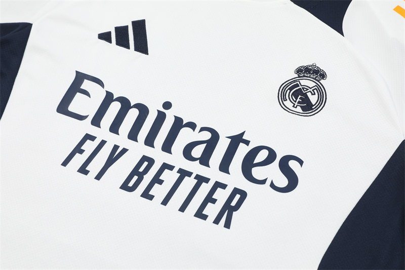 24-25 Real Madrid White Short Sleeve Training Suit/ 24-25 皇马白色短袖训练服