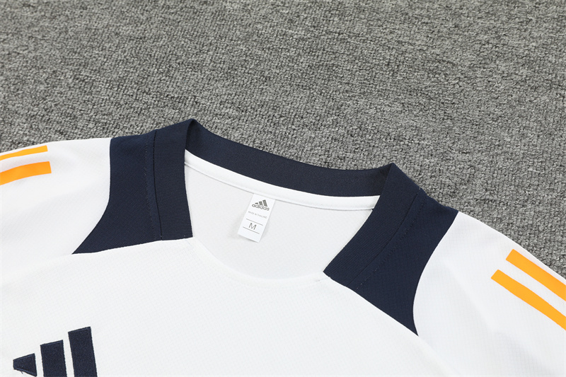 24-25 Real Madrid White Short Sleeve Training Suit/ 24-25 皇马白色短袖训练服