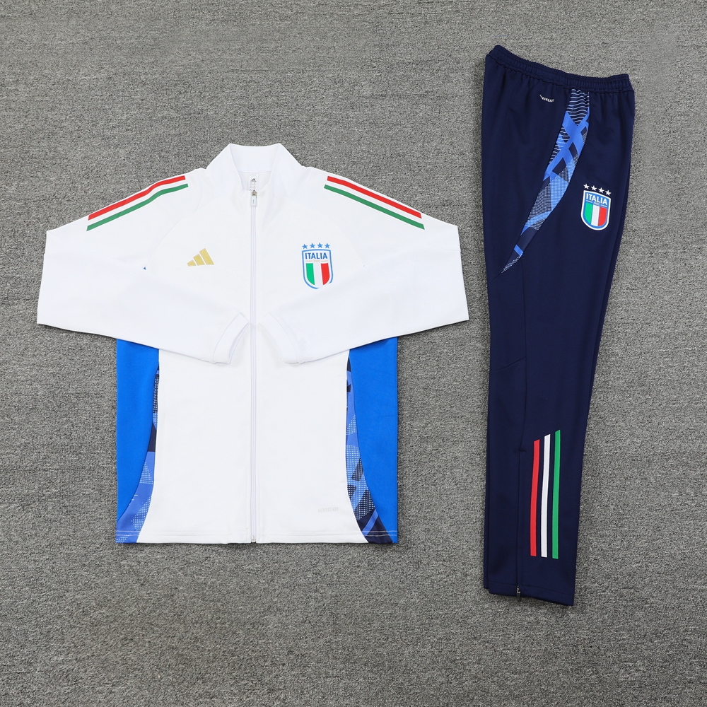 2024 Italy White Jacket Tracksuit/ 2024意大利白色夹克训练服