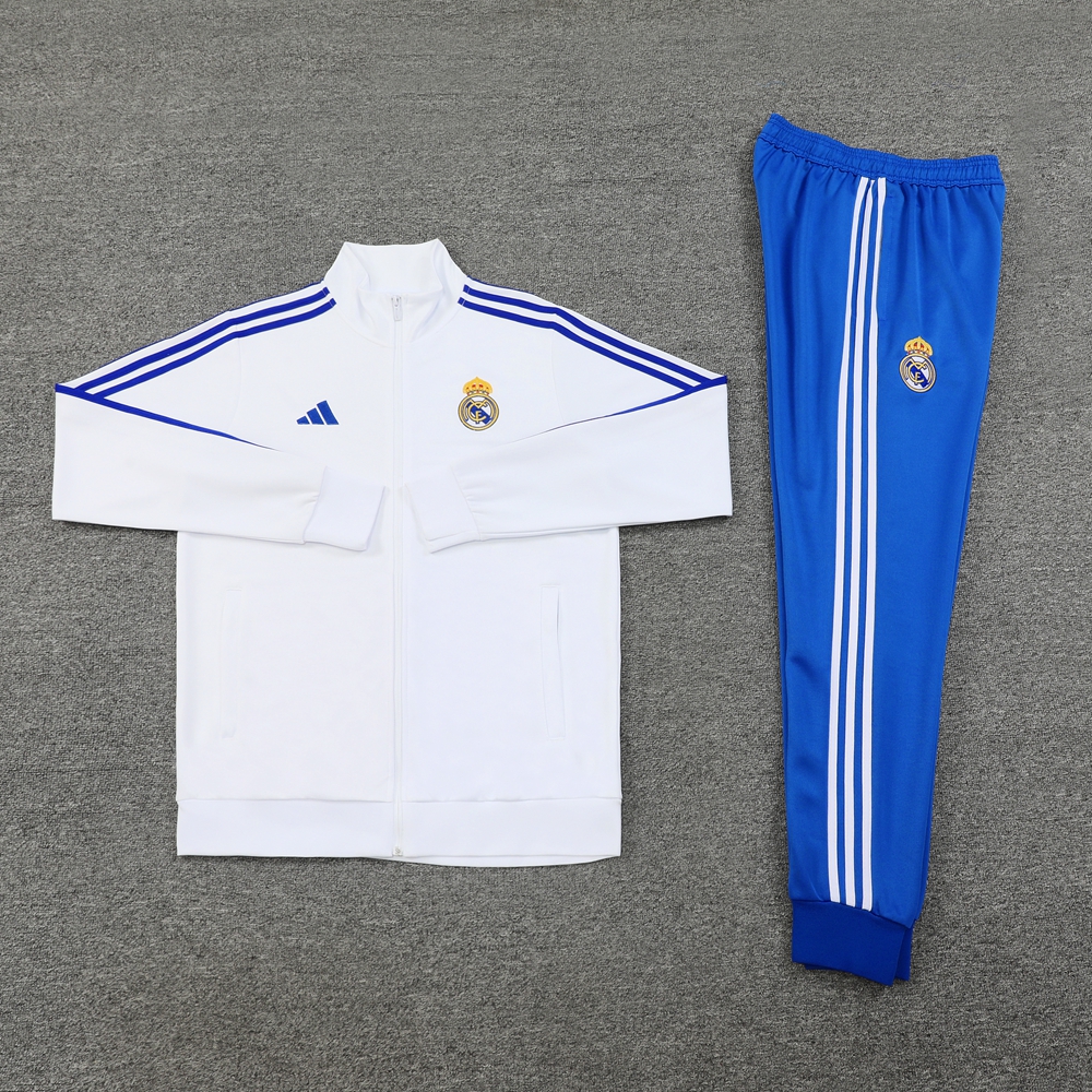 24-25 Real Madrid White Jacket Tracksuit/ 24-25 皇马白色夹克训练服