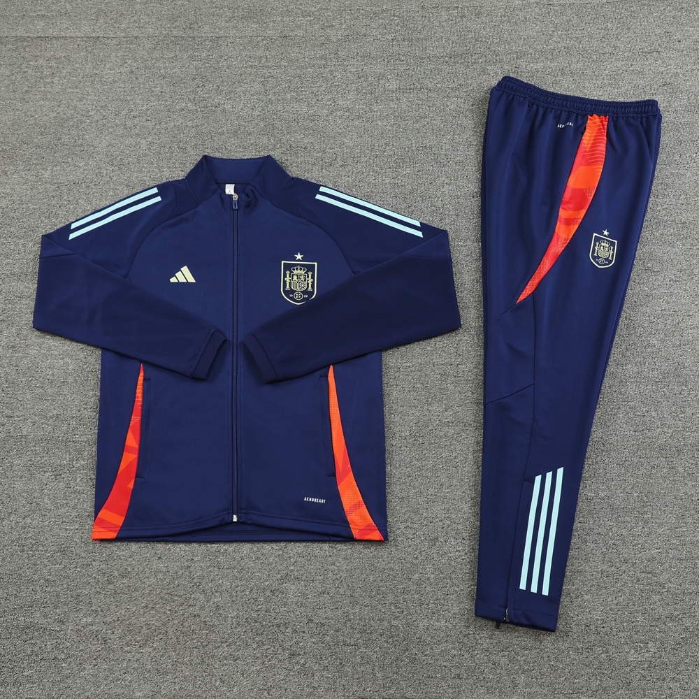 2024 Spain Blue Jacket Tracksuit/ 2024西班牙蓝色夹克训练服