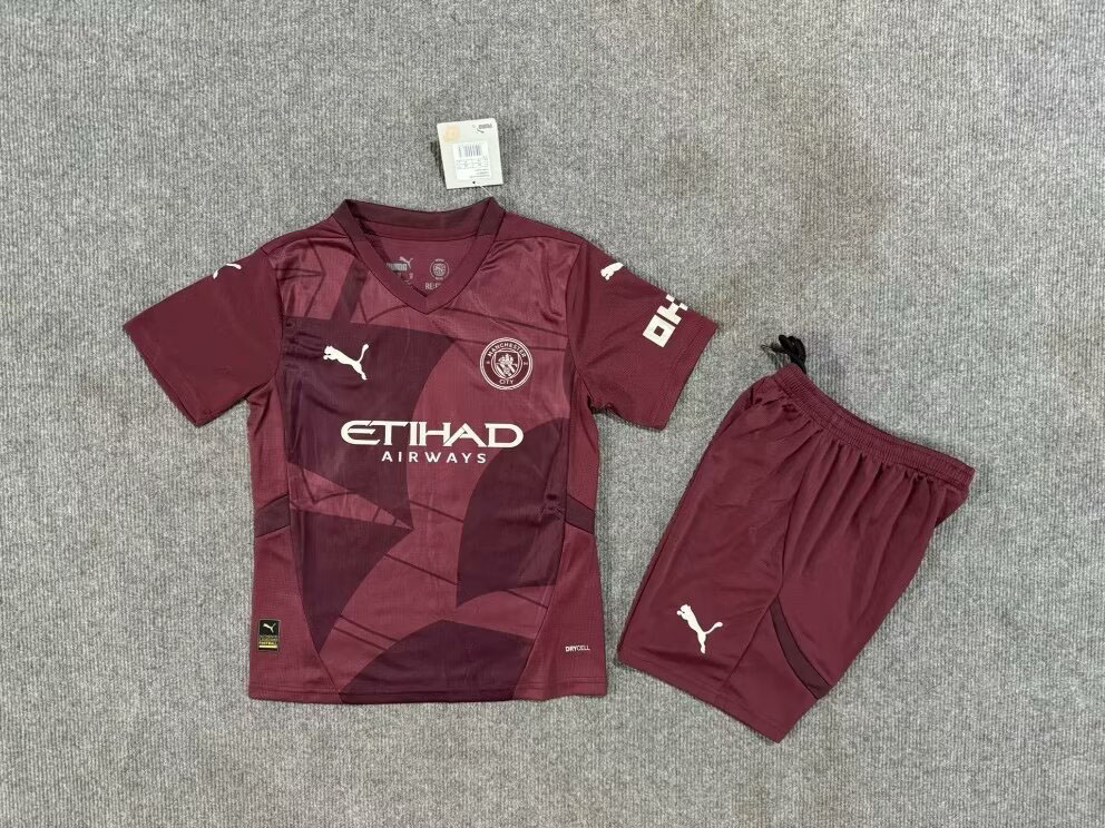 24-25 Manchester City Third Kid Kit/24-25曼城第二客场童装