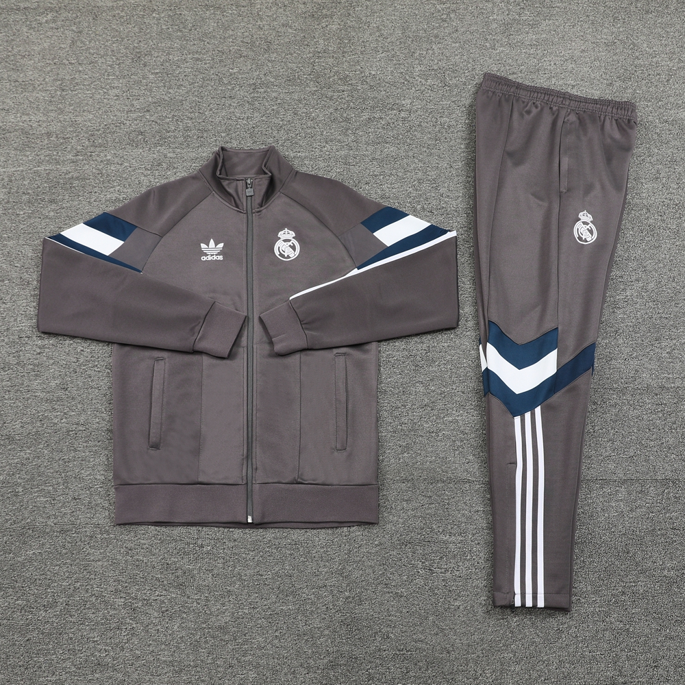 24-25 Real Madrid Grey Jacket Tracksuit/ 24-25皇马夹克训练服