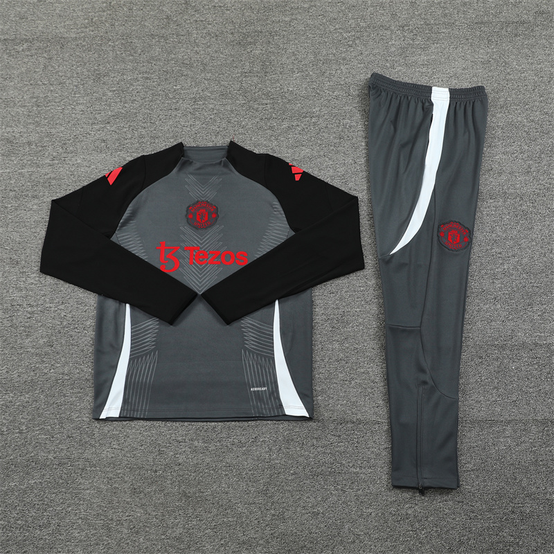 24-25 Manchester United Grey Player Version Training Suit/24-25曼联半拉训练服,球员版