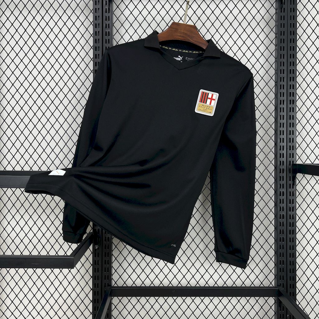 24-25 AC Milan 125th Anniversary Long Sleeve Black Fans Jersey/24-25 AC米兰125周年球迷版黑色长袖