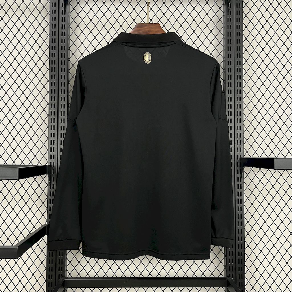 24-25 AC Milan 125th Anniversary Long Sleeve Black Fans Jersey/24-25 AC米兰125周年球迷版黑色长袖