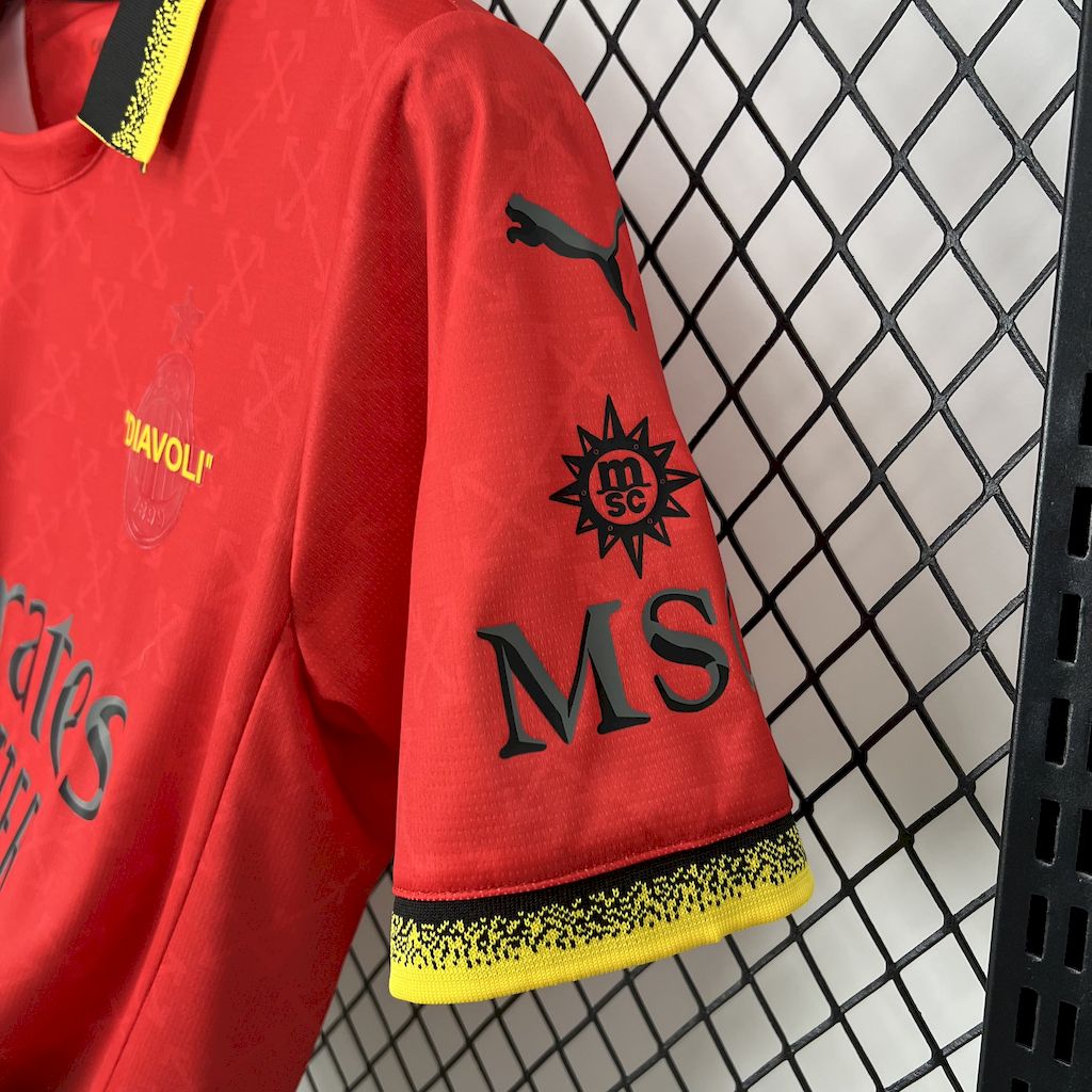 24-25 AC Milan Off White Speical Fans Jersey/24-25 AC米兰off white 联名球迷