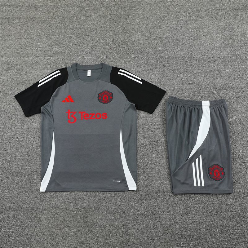 24-25 Manchester United Grey Short Sleeve Training Suit/ 24-25曼联短袖训练服
