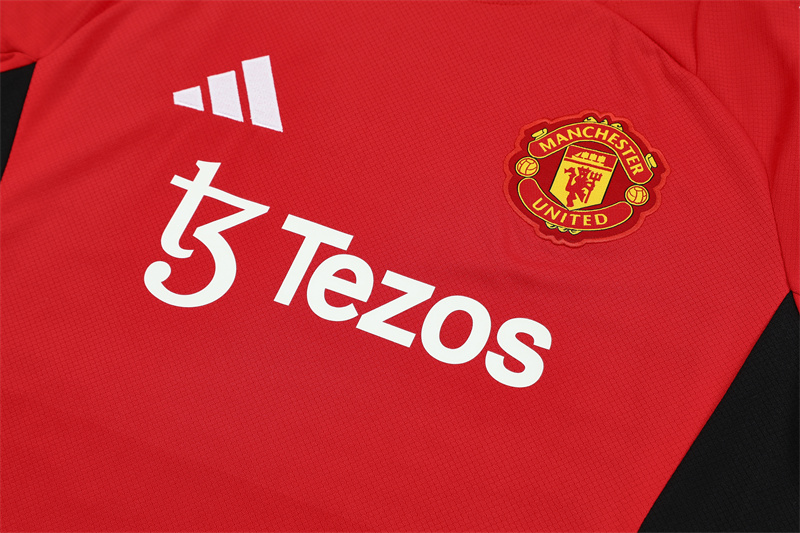 24-25 Manchester United Red Short Sleeve Training Suit/ 24-25 曼联红色短袖训练服