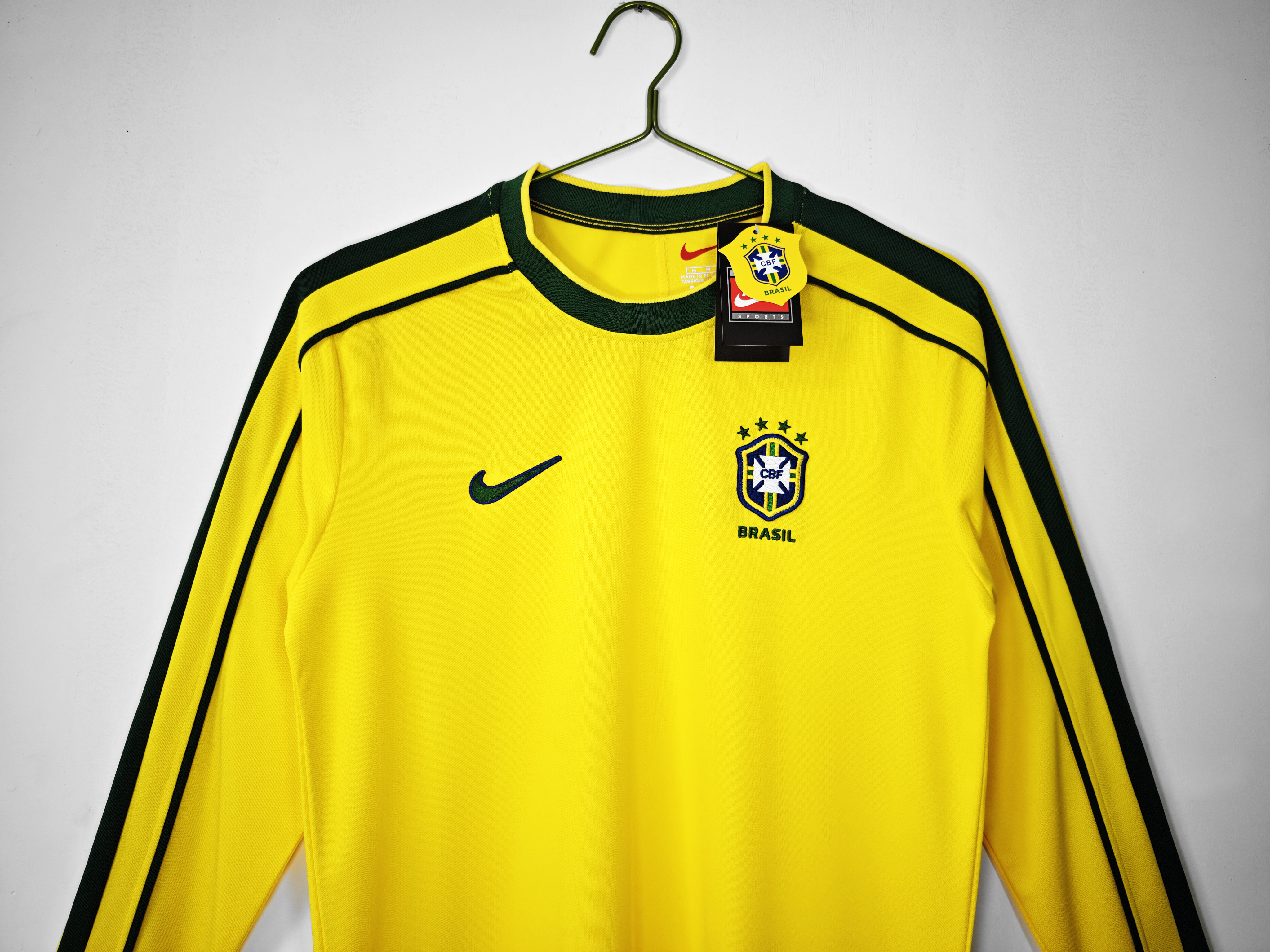 1998 Brazil Home Retro Long Sleeve Jersey/1998巴西主场长袖