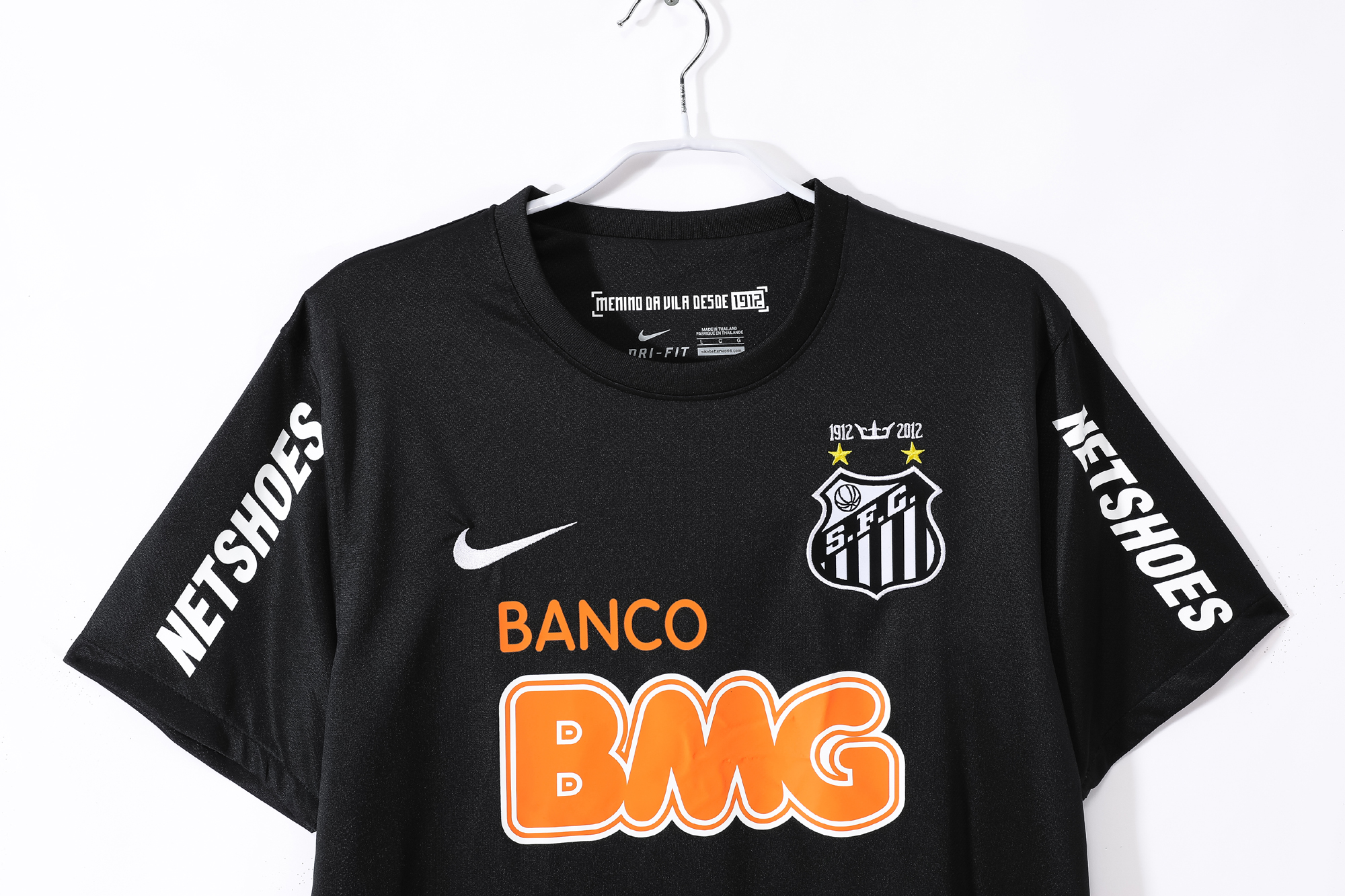 12-13 Santos Black Retro Jersey without shoulder patches/12-13桑托斯黑色复古,无肩章款式