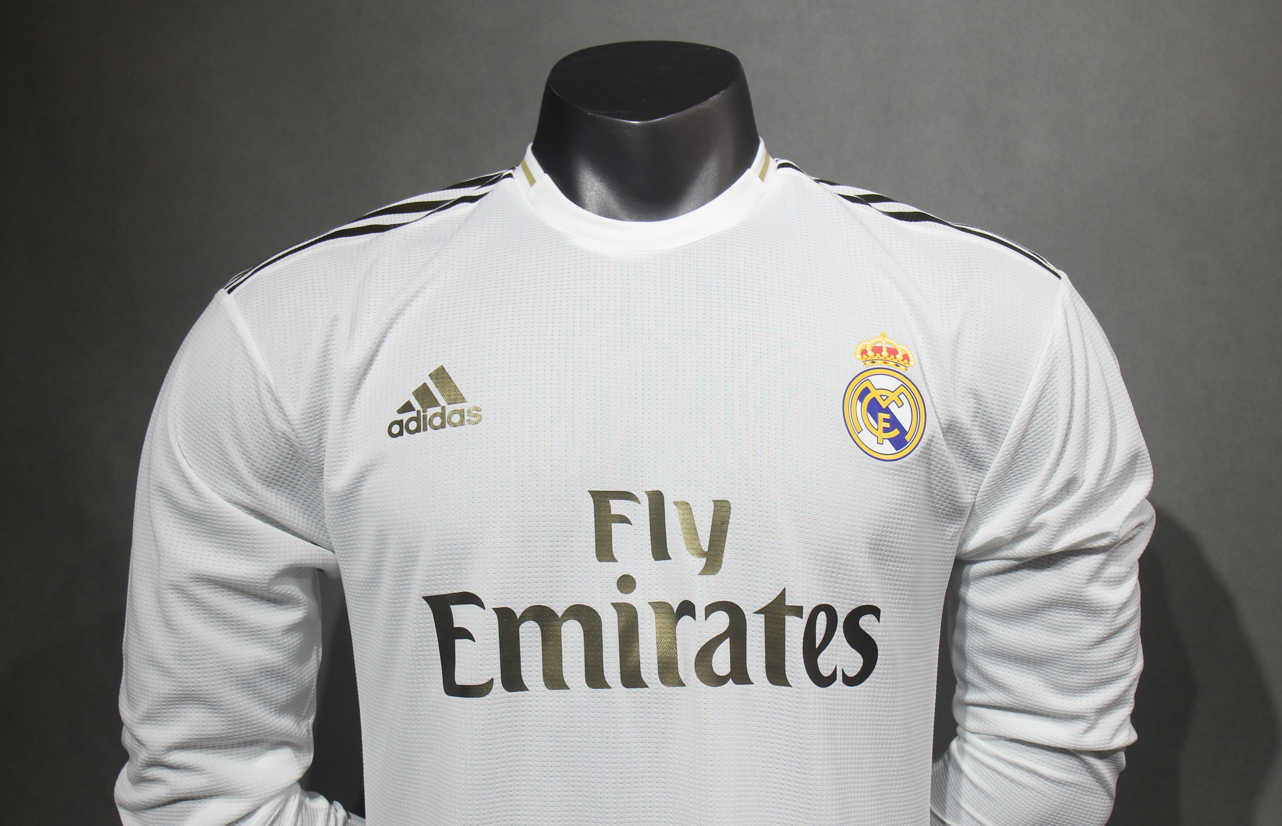 19-20 Real Madrid Home Long Sleeve Player Retro Jersey/19-20 皇马主场球员长袖