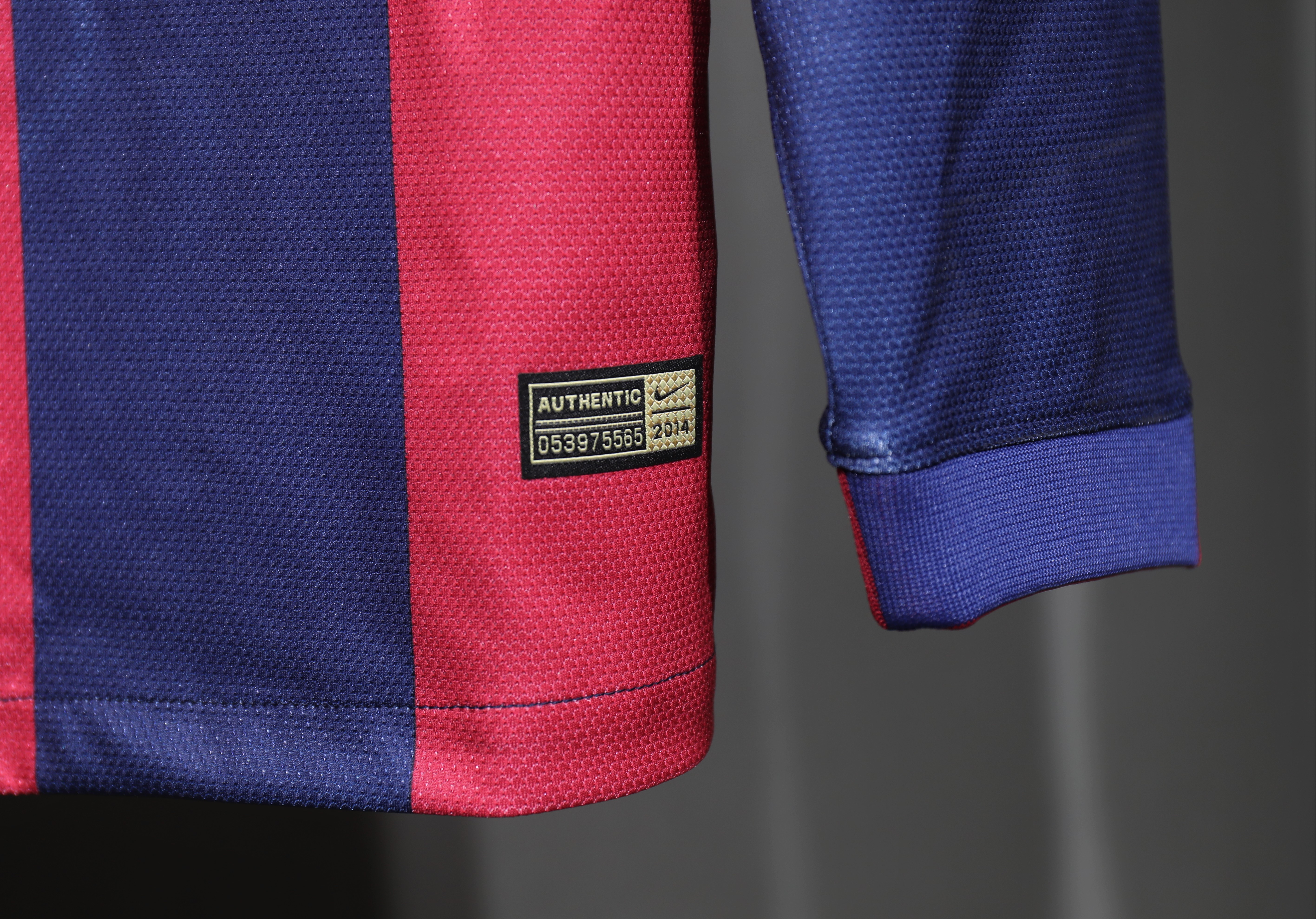 14-15 Barcelona Home Player Long Sleeve Retro Jersey/14-15巴萨主场球员长袖