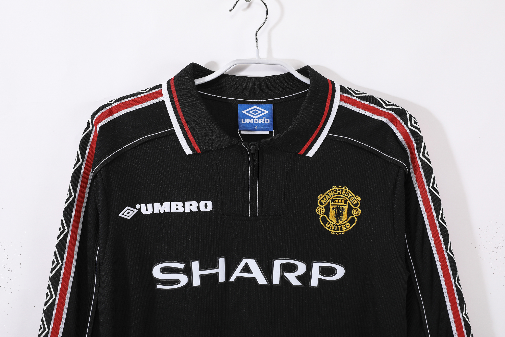 98-99 Manchester United Black Retro Long Sleeve Jersey/98-99曼联黑色长袖