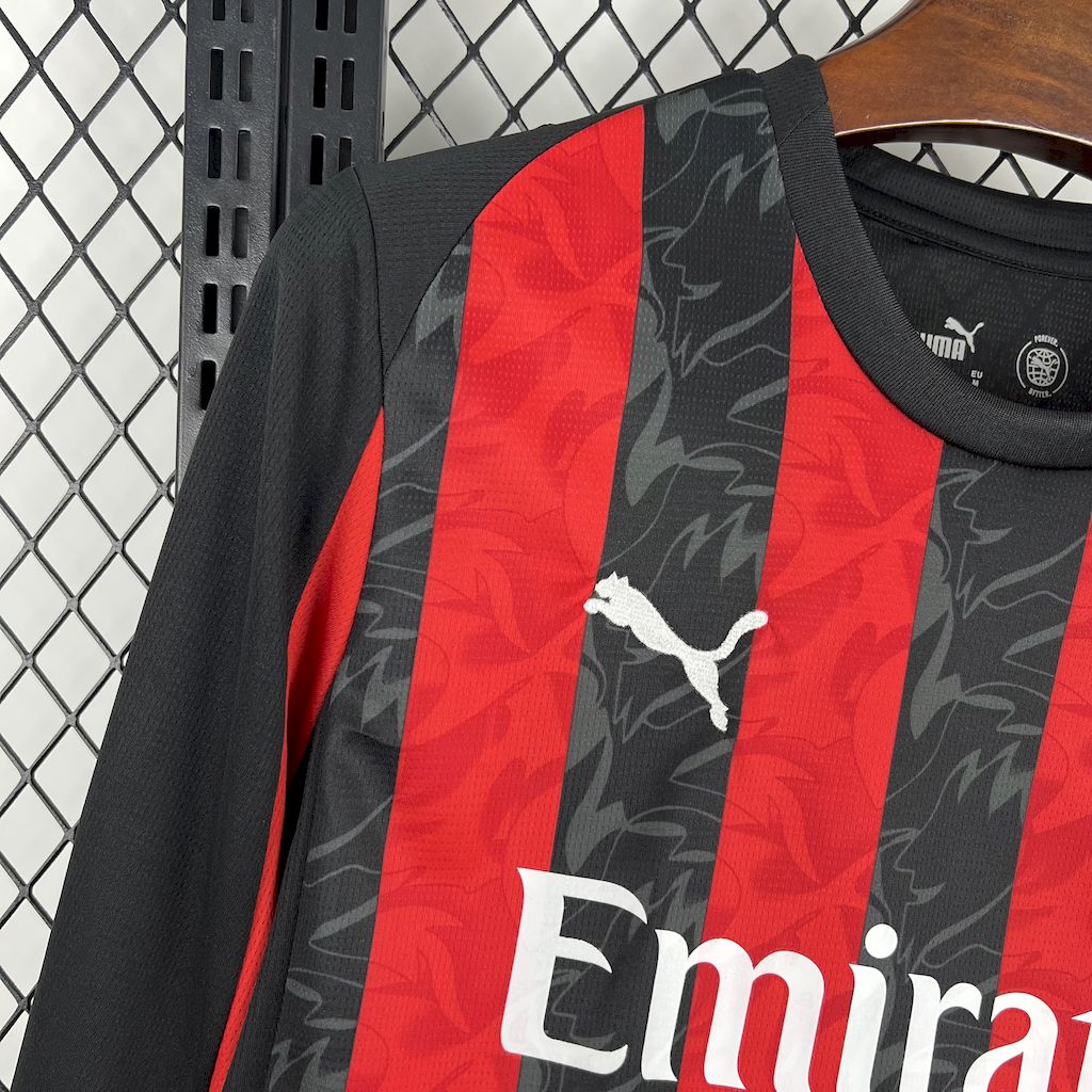 25-26 AC Milan Home Long Sleeve Fans Jersey/25-26 AC米兰主场长袖,球迷版