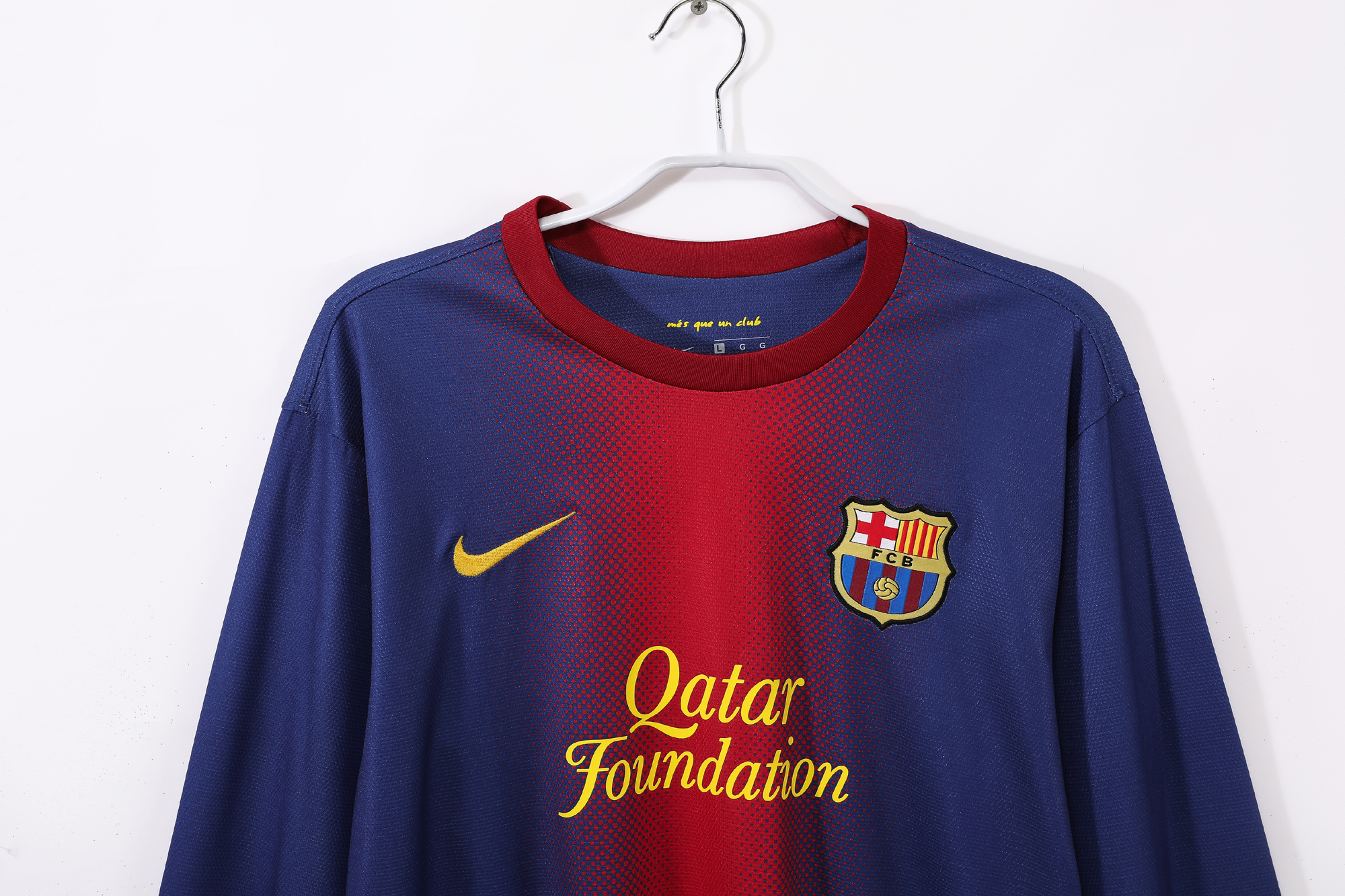 12-13 Barcelona Home Long Sleeve Retro Jersey/12-13巴萨主场长袖
