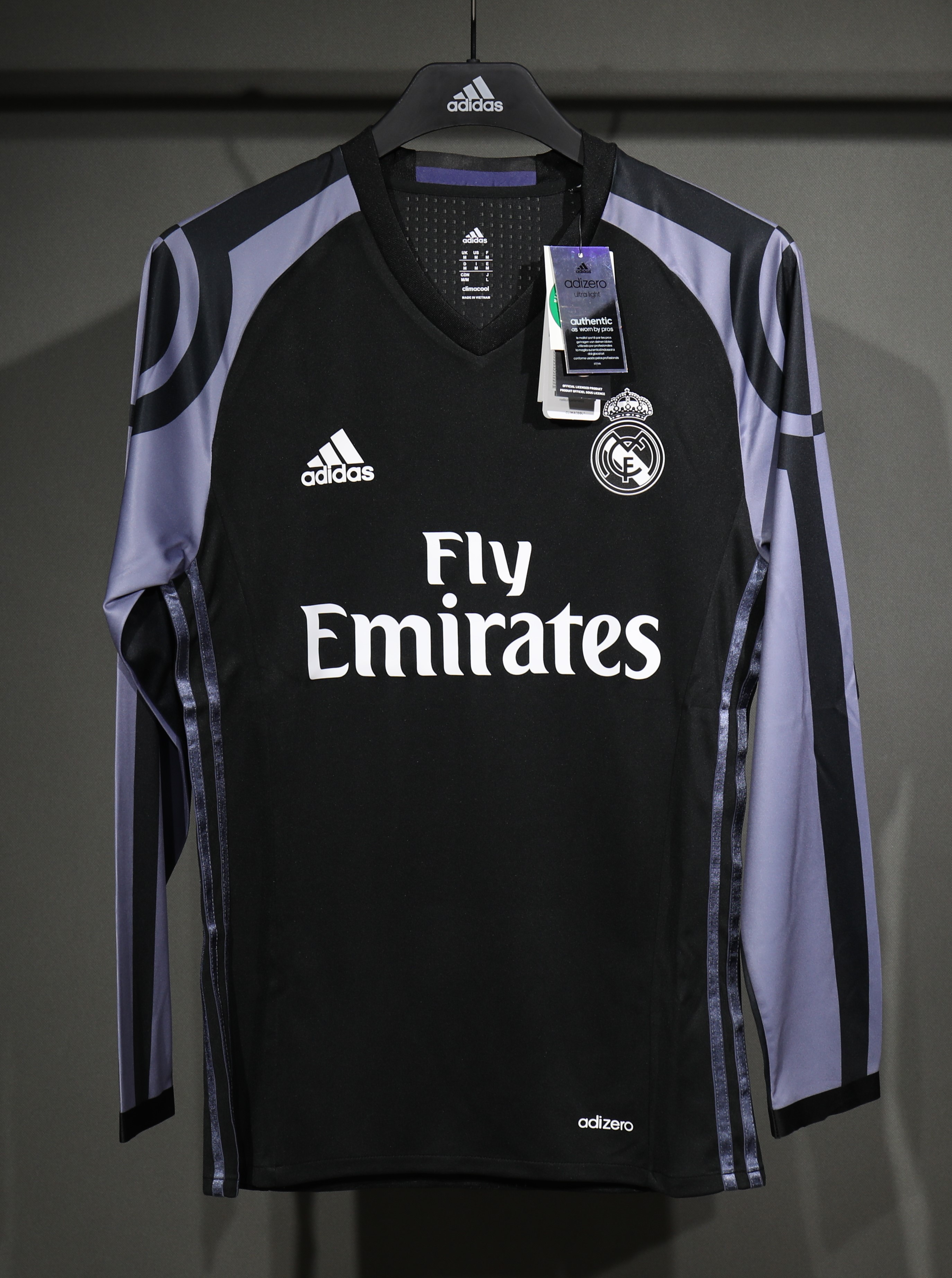 16-17 Real Madrid Third Player Long Sleeve Retro Jersey/16-17 皇马第二客场球员长袖
