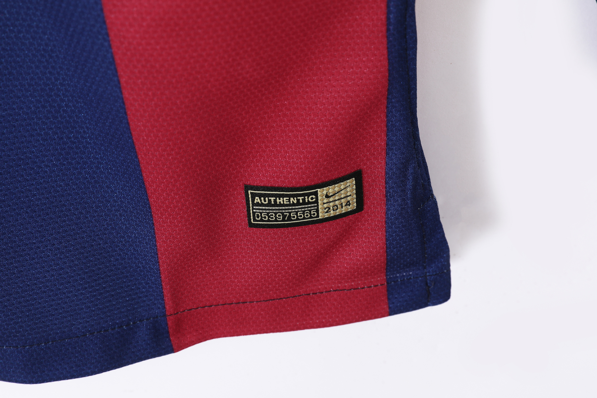 14-15 Barcelona Home Retro Long Sleeve Jersey/14-15巴萨主场长袖
