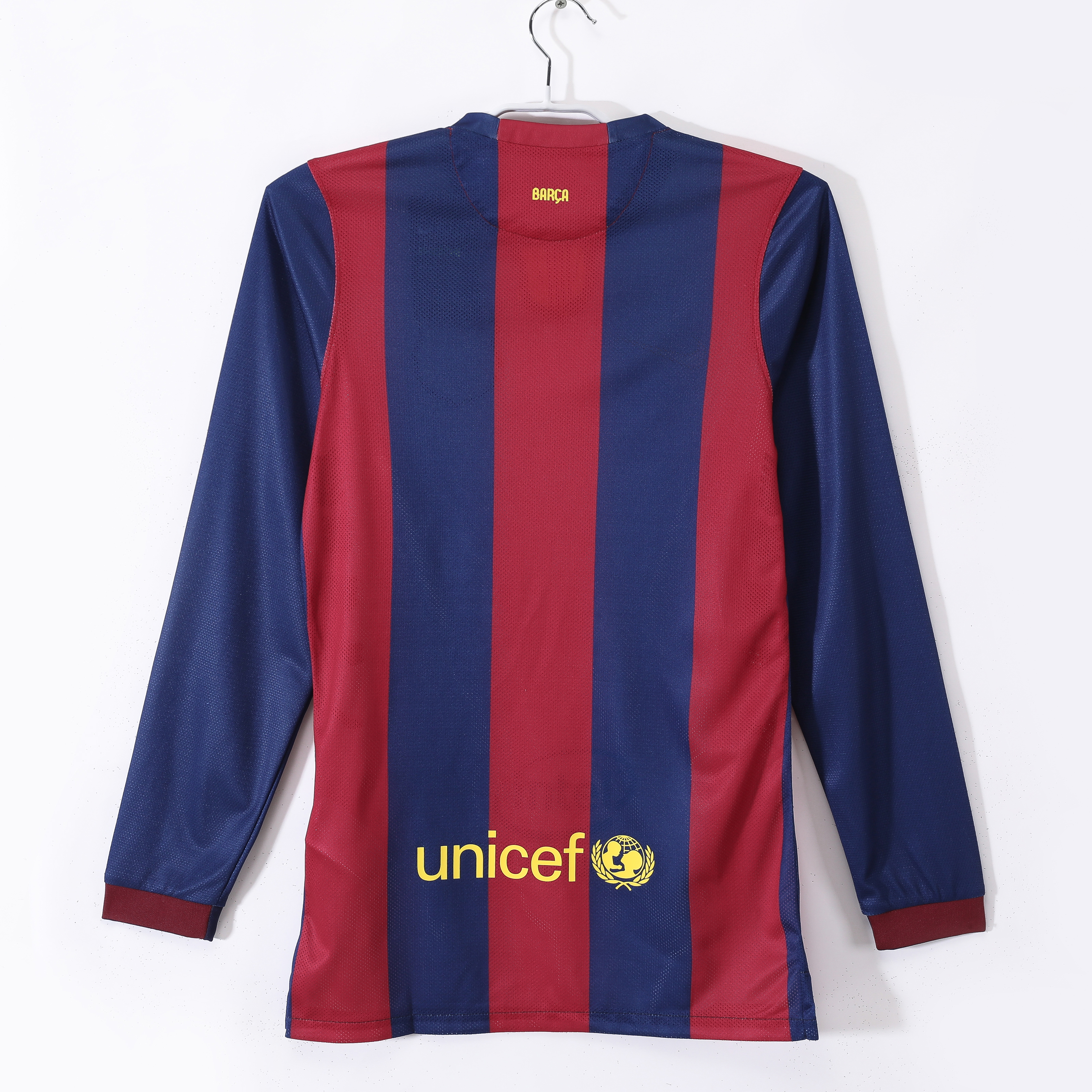 14-15 Barcelona Home Retro Long Sleeve Jersey/14-15巴萨主场长袖