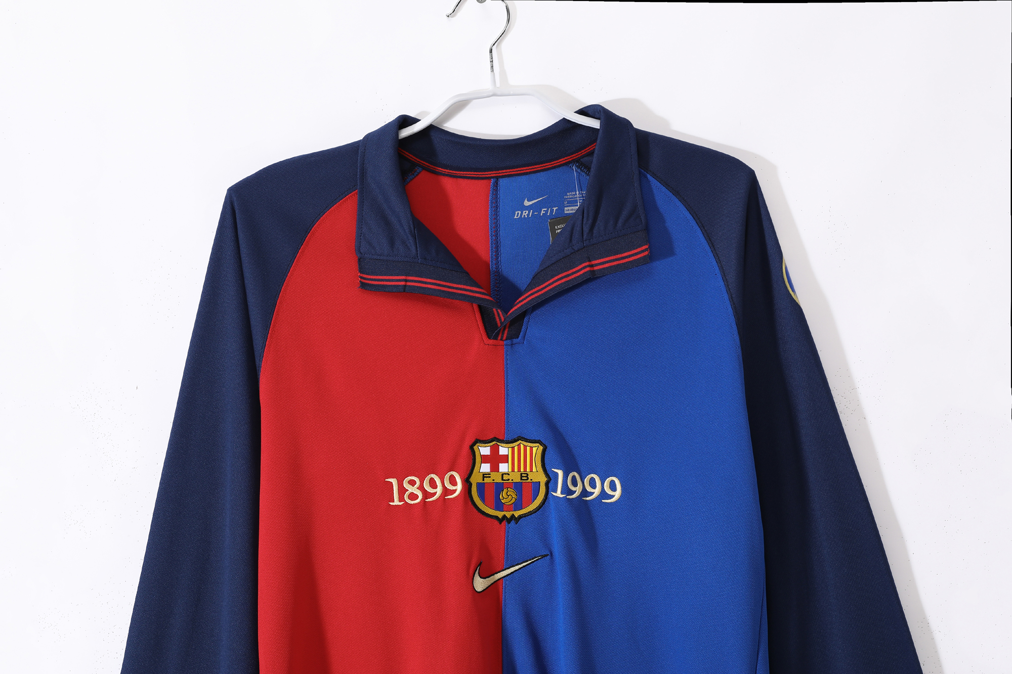 Barcelona 100th Anniversary Home Long Sleeve Retro Jersey/巴萨100周年主场长袖