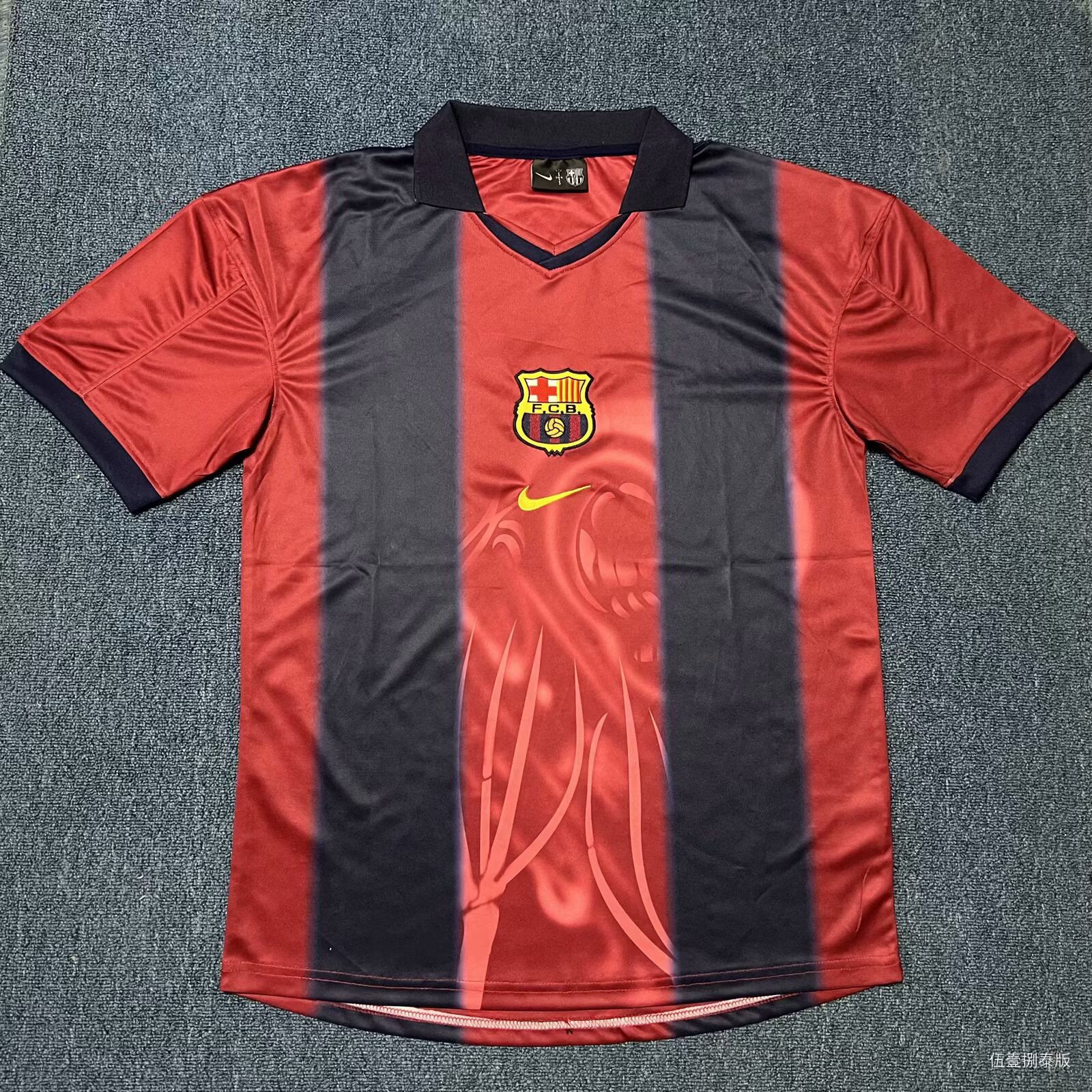 2000-01 Barcelona Retro Home Skeleton Jersey/ 2000-01 巴萨复古联名球迷