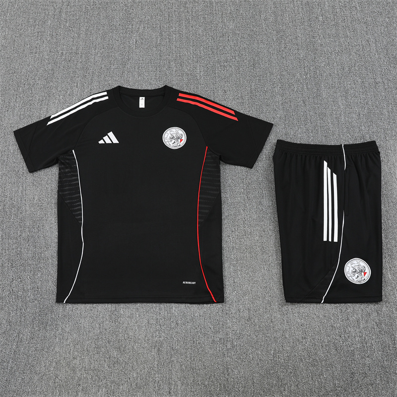 25-26 AX Black Short Sleeve Training Suit/ 25-26阿贾克斯短袖训练服