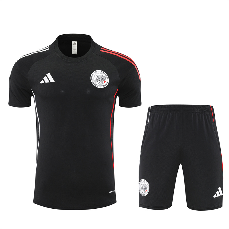 25-26 AX Black Short Sleeve Training Suit/ 25-26阿贾克斯短袖训练服