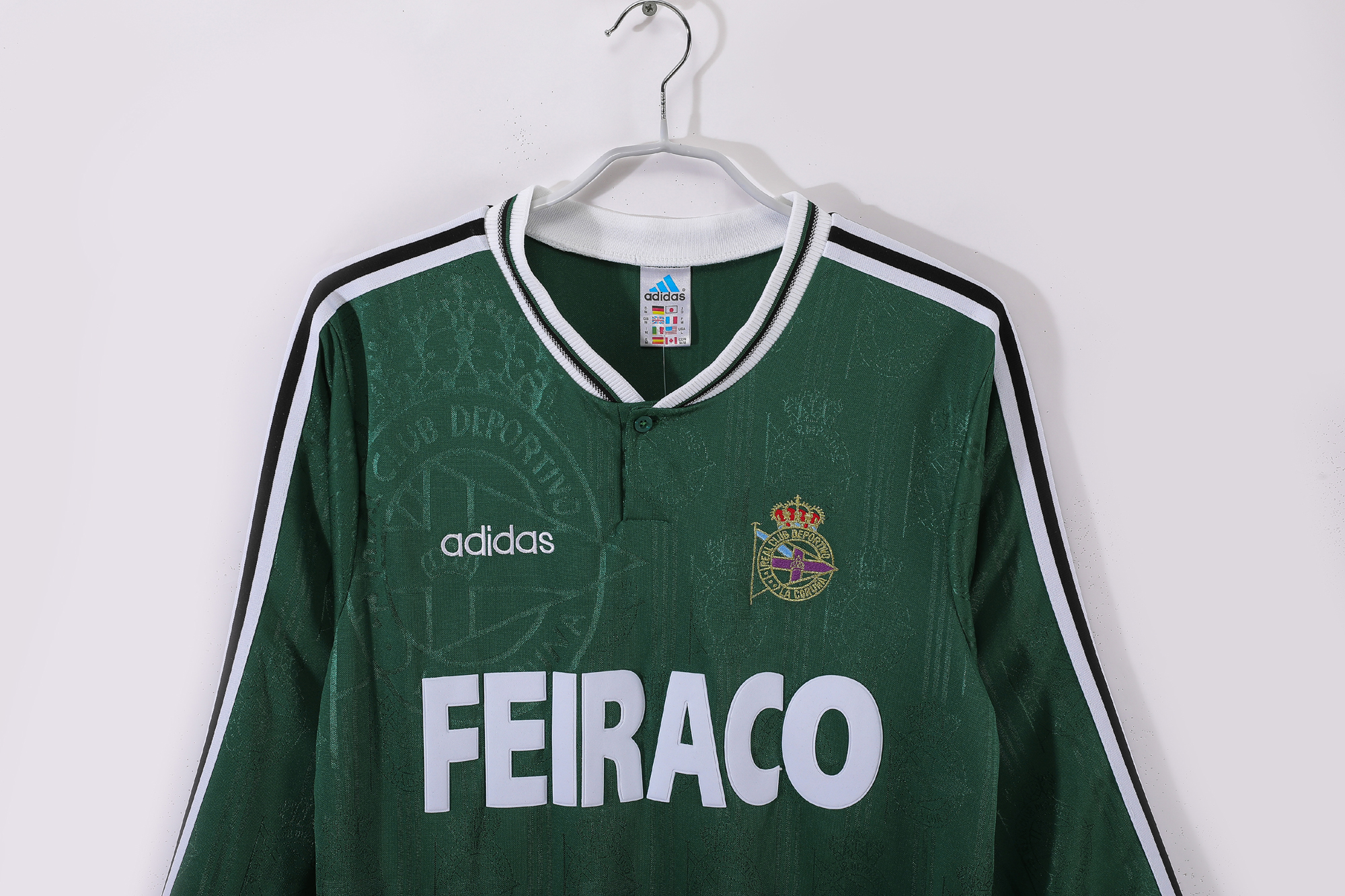 99-00 Deportivo La Coruna Away Long Sleeve Retro Jersey/99-00拉科鲁尼亚客场长袖