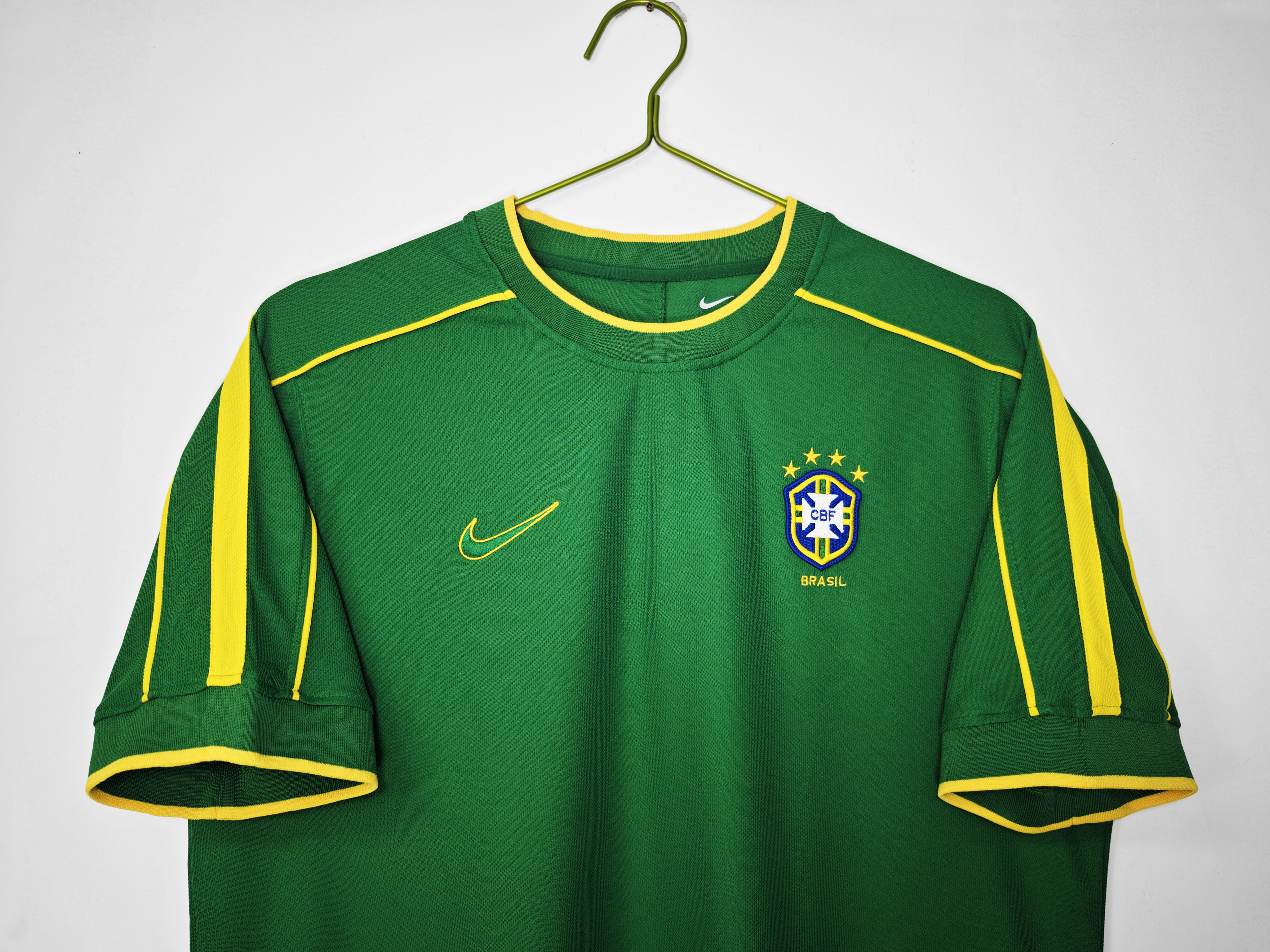 1998 Brazil Goalkeeper Green Retro Jersey/1998巴西守门员复古