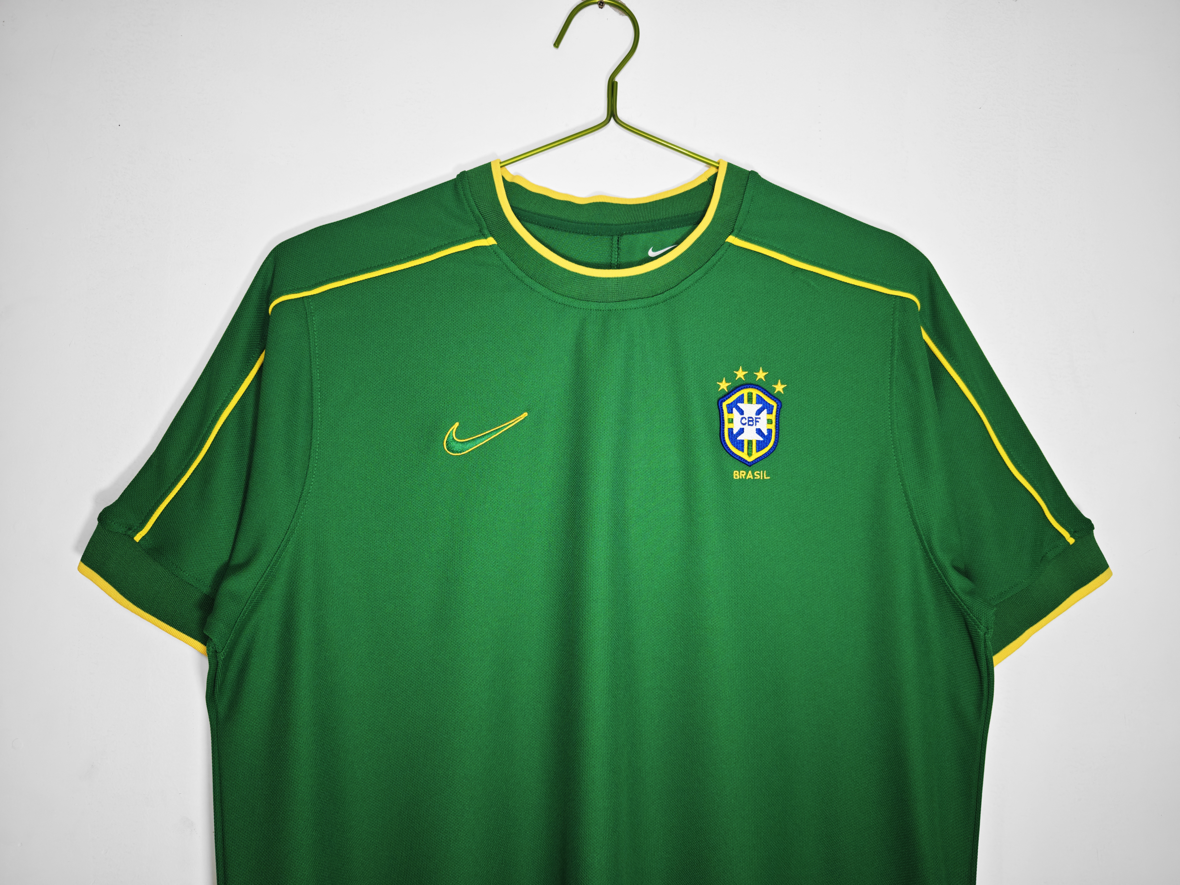 1998 Brazil Goalkeeper Green Retro Jersey/1998巴西守门员复古