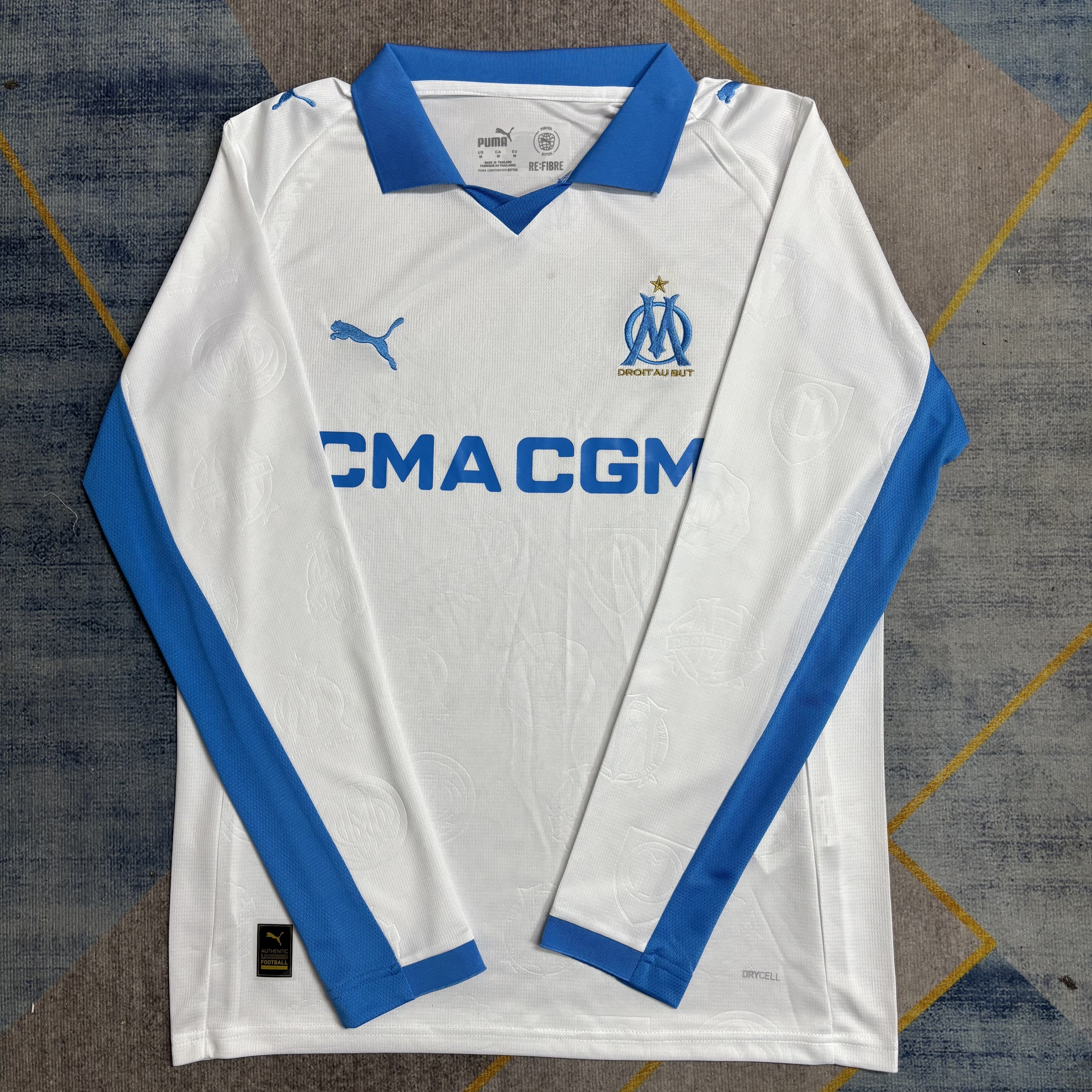 25-26 Marseille Home Long Sleeve Fans Jersey/25-26 马赛主场球迷长袖