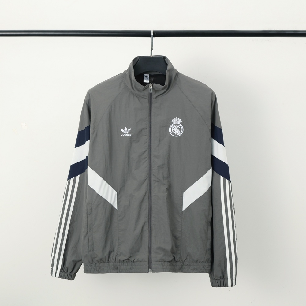 2025 Real Madrid Windbreaker/2025 皇马灰色风衣