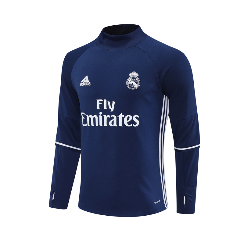 16-17 Real Madrid Blue Retro Training Suit Top/ 16-17皇马复古上衣