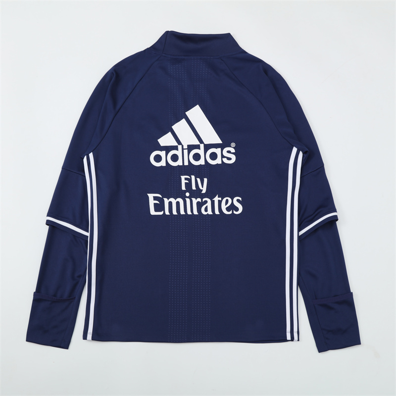16-17 Real Madrid Blue Retro Training Suit Top/ 16-17皇马复古上衣
